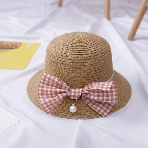 Newest Kids Summer Sun Cap Toddler Baby Kids Summer Straw Hat Bowknot Beach Sun Protection Hats For Girls Hat Sun Cap Hats