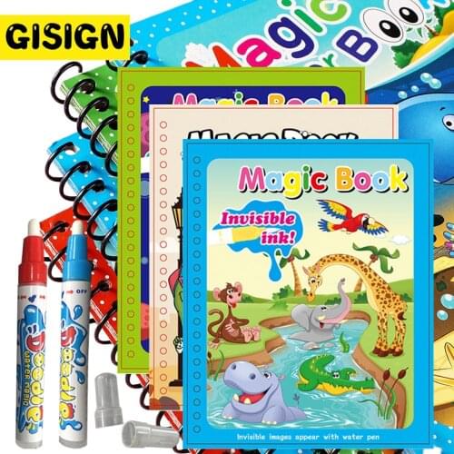Montessori Water Coloring Book Drawing Toys Cartoons Early Education Books Doodle magical Painting Toy For Kids Birthday Gift
