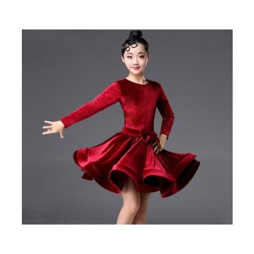 Girls Latin Dresses for Dancing Ballroom Stage Wear Rumba Samba Children Samba Cha Cha Tango Salsa Dance Costumes Kids Outfits