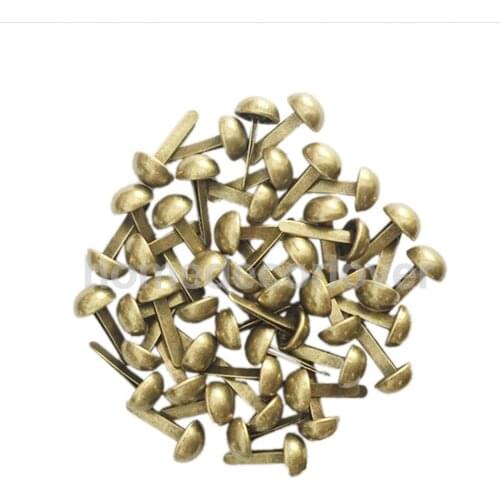 100pcs Punk Rivet Metal Studs Spots Spike Round Screw Craft DIY Decor Bronze