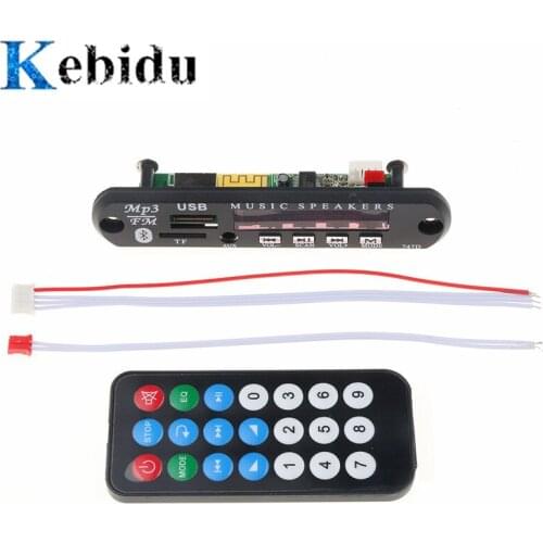 Kebidu 12V MP3 Decoder Bluetooth Wireless Bluetooth MP3 WMA Decoder Board Audio Module USB TF Radio For Car Remote Music Speaker