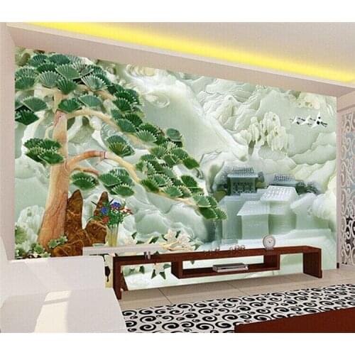 Jade Carpenter Living Room Tile Backdrop 3D 3D Carving Modern Chinese Sofa TV Background Wall Brick Carved