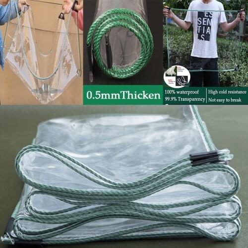 0.5MM Thicken High Transparency PVC Rainproof Cloth Soft Balcony Bonsai Succulent Transparent Cover Car Truck Visible Tarp Sails