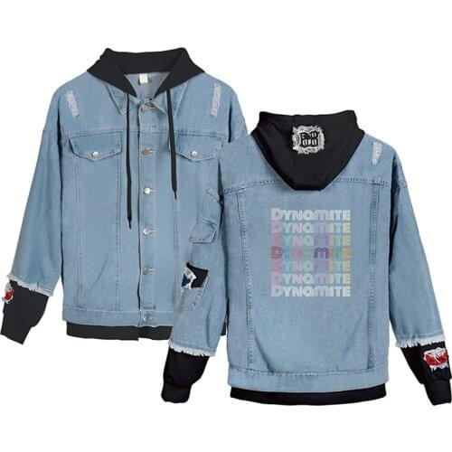 2020 New POP Album DYNAMITE Denim Jacket Men/women Autumn Winter Outwear Jean Coats and Jackets Harajuku Kpop K-pop Jacket Coats
