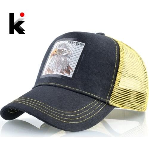 Summer New Snapback Hats For Men And Women Breathable Mesh Baseball Caps Unisex Streetwear Hip Hop Cap Eagle Patch Visor Bones