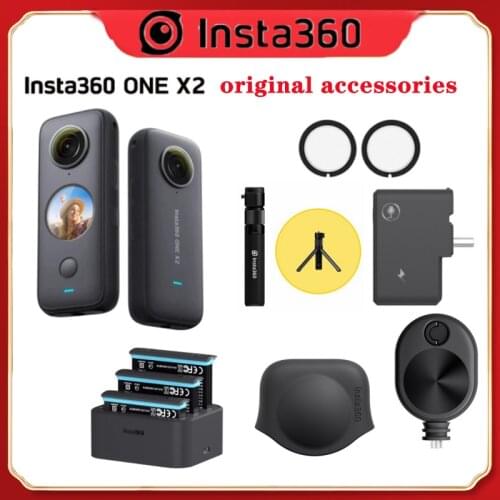 Insta360 ONE X2 original accessories Mic Adapter/Lens Guards /Lens Cap /Charge Hub /Bullet Time Cord /Utility Frame Accessories