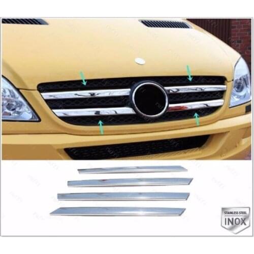 Fit For Mercedes Sprinter W906 Front Grille 4 Piece Stainless Steel 2006-2014 Chromium Styling Accessories Modified Designed