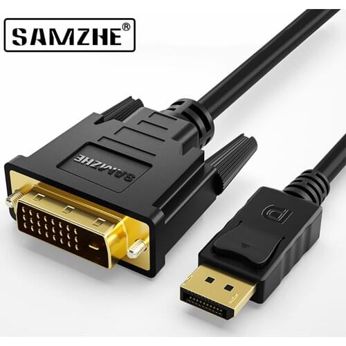 SAMZHE Display Port to DVI Cable M/M DisplayPort DP to DVI Connection Adapter 1080P 3D for PC Projector HDTV