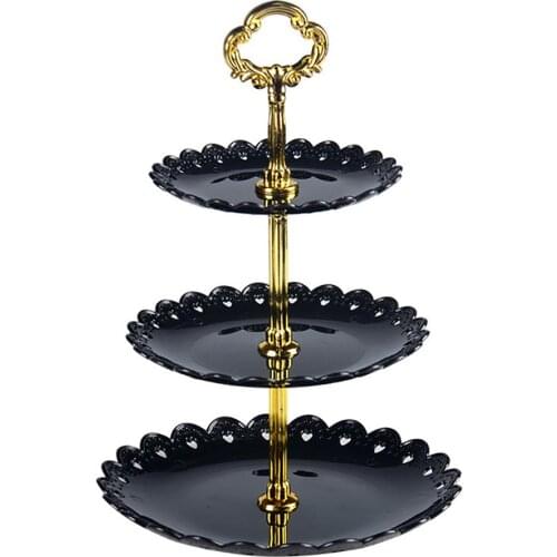 Portable Three Layer Fruit Plate Cake Candy Dessert Storage Container Stand Rack Holder Home Party Festival Cake Tool Supplies
