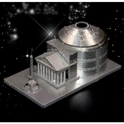 Metal Stainless Steel DIY Assembly Model 3D Glue Free Stereoscopic Mosaic Rome Pantheon Christmas Birthday Gift For Boyfriend