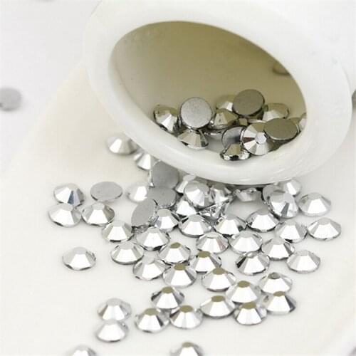Ss3 -ss30 Flat Back AAAAA Crystal Silver Plated ( 3d Nail Art decorations ) Non Hot Fix Glue on rhinestones for nails diy