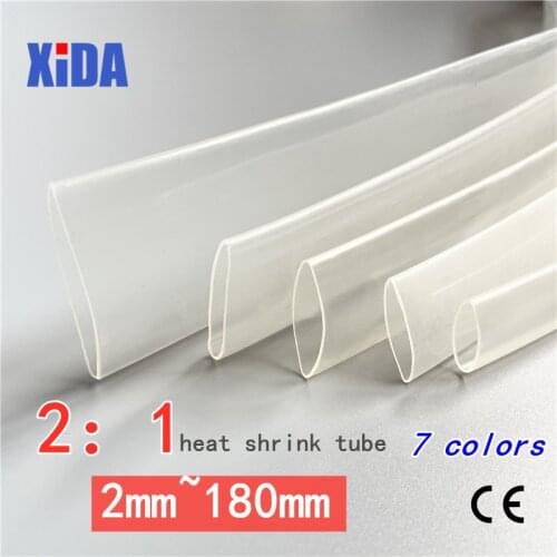1 Meter Heat Shrink Tube Transparent Clear Heat Shrinkable Tubing Wrap Wire Kits 2:1 Wrap Wire Sell Connector Cable Sleeve