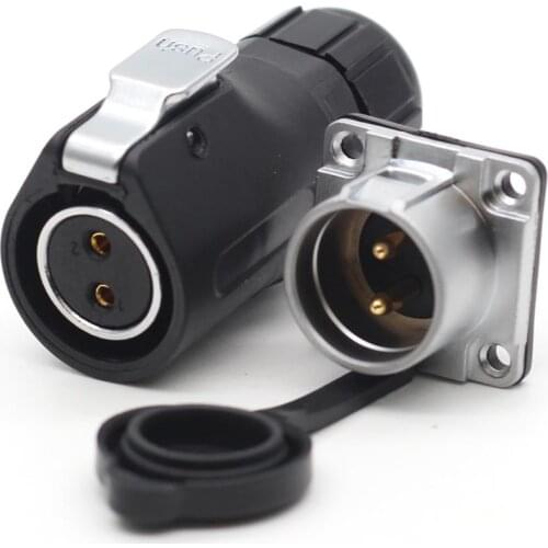 XHP20, IP67 Waterproof 2 Pin LED Power Cable Connector High-Voltage Aviation Connector Electrical Power Male Socket Female Plug