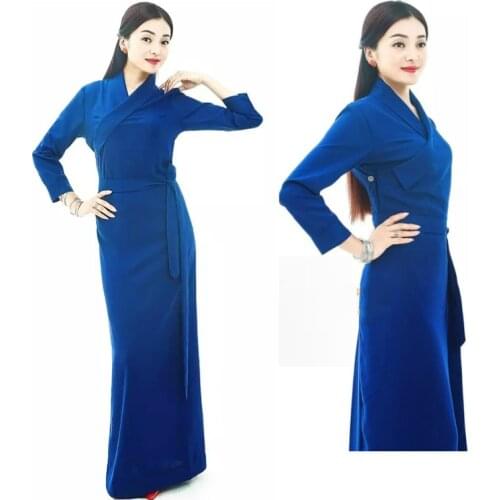 Tibetan Dress Womens Tibet Clothing Cotton and Linen Ethnic Style Vestido Mujer Nepal Costume Ladies Robe Long Section Tibetan