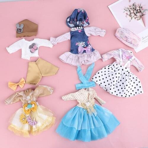 1 Set Newest Fashion Doll Casual Suit Doll Clothes Dress 12 Inch 30cm Doll Clothes Princess Doll Toy For Children Toys