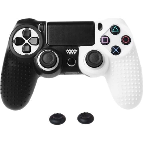 1Set Studded Dots Case Protector Silicone Rubber Protective Cover with Joystick Cap for Sony PS4 Slim/Pro Controller Dropship