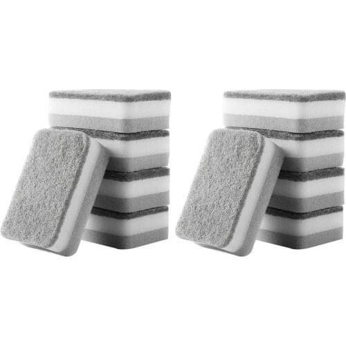 10Pcs Double Sided Tableware Cleaning Sponge Dishes Bowl Scrubber Scouring Pad