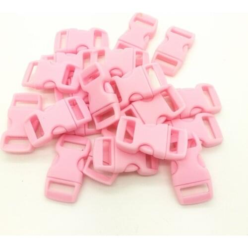 10pcs/lot 3/8" 10mm Wide Pink Contoured Side Release For Paracord Bracelet Plastic Buckle
