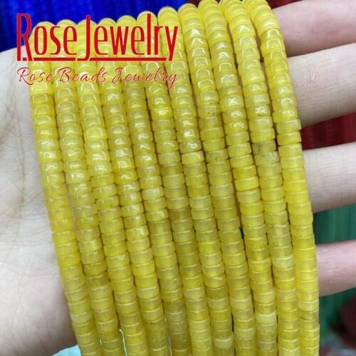 2x4mm Natural Stone Beads Yellow Jades Gem Round Loose Spacer Beads For Jewelry Making DIY Necklace Bracelet