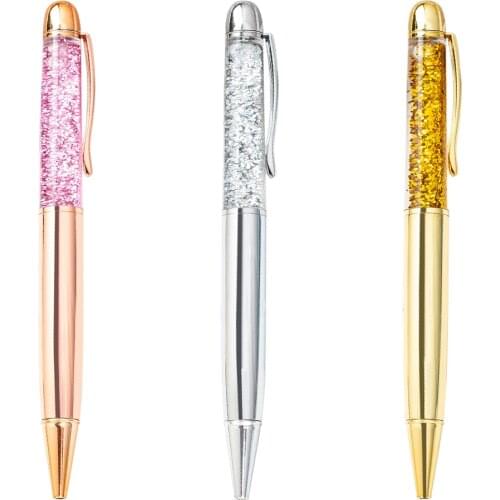 500pcs/lot Luxury quality colorful Business office School office stationery Ballpoint Pen Gold Financial ball pen Black Blue ink