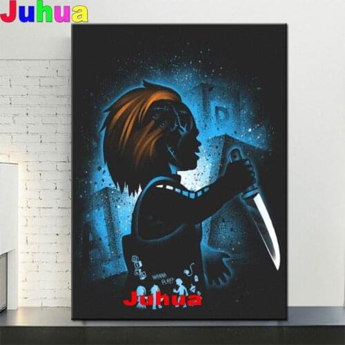 5D Horror Scary Doll Diamond Painting Cross Stitch DIY Diamond Mosaic Embroidery Home Decor Rhinestones Halloween Gift