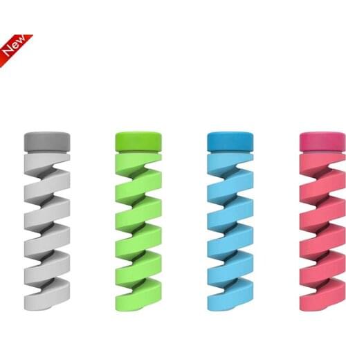6Pcs/set Line Case Rope Protection Spring Twine For USB Earphone Cover Random Cable protector Bobbin winder Data