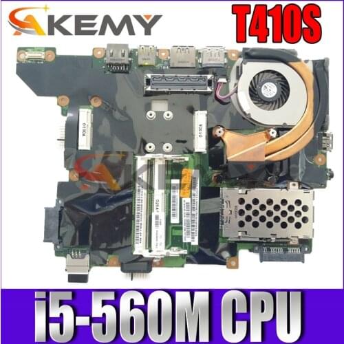 Akemy FRU 04W1912 04W0321 For Lenovo thinkpad T410S laptop mainboard i5-560M cpu onboard DDR3 SLGZV QS57