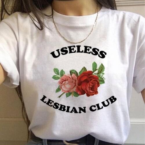 FIXSYS GBT Flowers Harajuku T Shirt Women Gay Pride Ullzang 90s T-shirt Lesbian Club Print Tshirt New Fashion Tops Tee Female