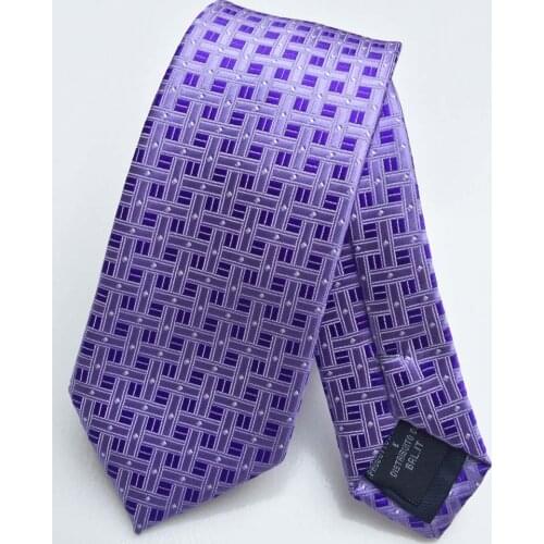 Adults Children Student Skinny Purple Tie Plaid Mens Ties With Small Dots Necktie Narrow Jacquard Woven Gravatas Slim 6cm Width