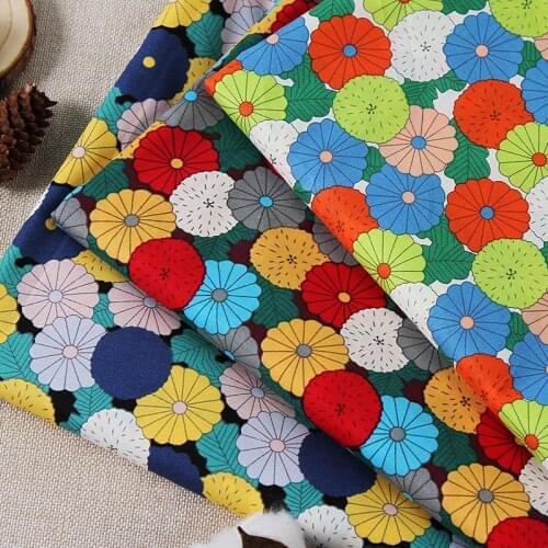 Sun Floral Cotton Patchwork Cloth,100% Cotton Twill Fabric,DIY Sewing Quilting Fat Quarters Material for Baby&Child