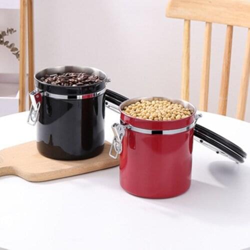 Coffee Container Large Airtight Stainless Steel Coffee Tea Chests Tea Can Kitchen Canister Coffee Percolator Pot Cans Canister