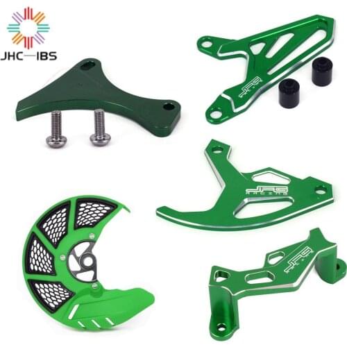 For KAWASAKI KX250F KX 250F 2006-2016 Motorcycle Front Rear Disc Rotor Cover Engine Case Caliper Guard Protector Sprocket Cover