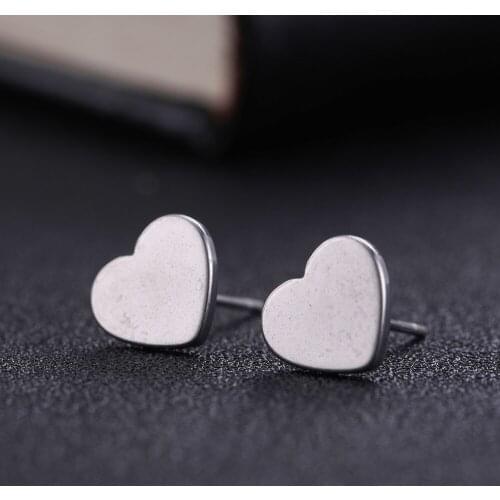 COOLTIME Moon Star Lighting Heart Cross Stainless Steel Silver Color Small Stud Earring For Woman Girl Jewelry