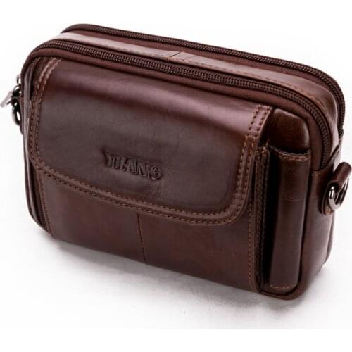 Mens Genuine Leather Bag Belt Multi-functional Shoulder Bag Mobile Phone Pocket Designer Fanny Pack Designer Waist Pack Belt