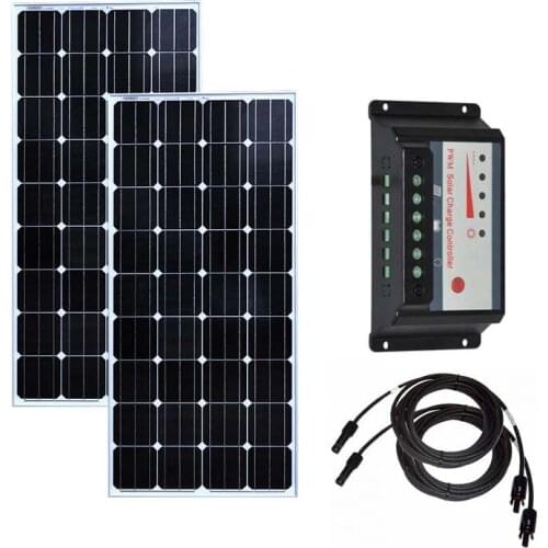 Solar Kit Solar Panel 150w 12v 2 Pcs Placas Solar 300w Solar Battery Controller 12v/24v 30A Boat Motorhomes Rv Caravan Car Camp