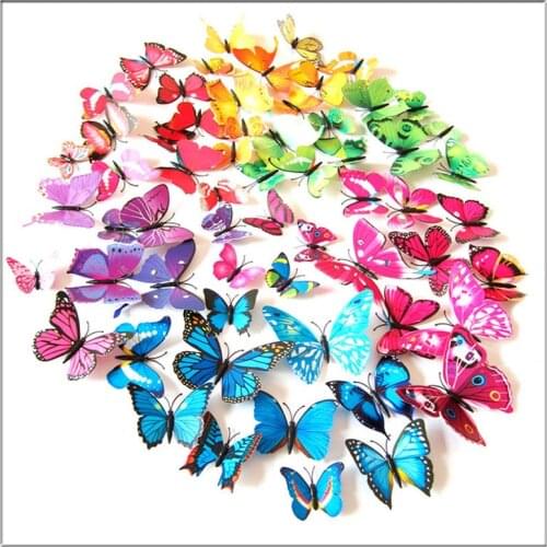 12Pcs 3d Butterflies Wall Sticker Beautiful Butterfly for Kids Room and living room Wall Decals Home Decoration On the Wall
