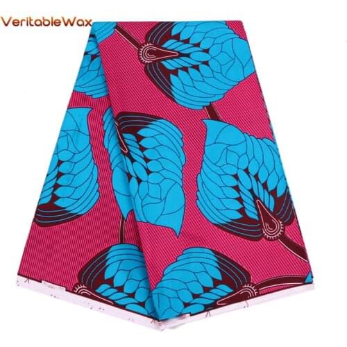 New Polyester Wax Prints Fabric 2020 Ankara Veritable Wax High Quality 6 Yards African Fabric For Party Dress FP6118