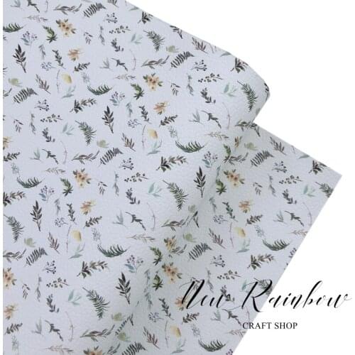 New Rainbow 30x138cm/Roll Vanilla White Leaves Artisan Faux Leatherette For Bows, Hair Clips,Accessories, Homedecor,DIY Crafts