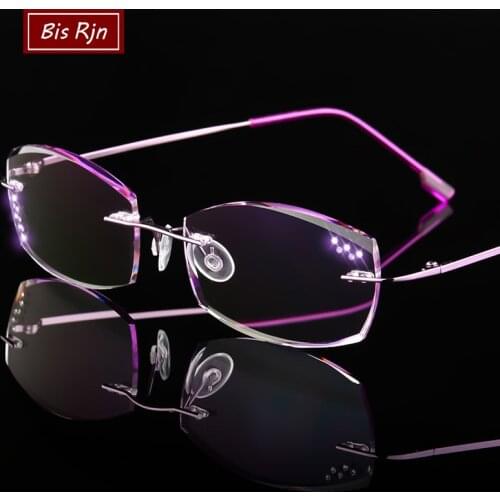 Diamond Trimming Reading glasses men Royal Deluxe Anti-blue light glasses women Gradient Rimless Presbyopic Top quality z10