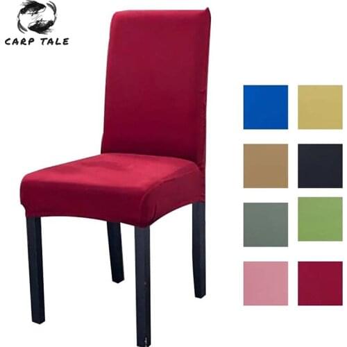 Solid Color Dining Chair Covers Spandex Elastic Dining Room Chair Covers Kitchen Case for Chairs Stretch Chair Protector Cover