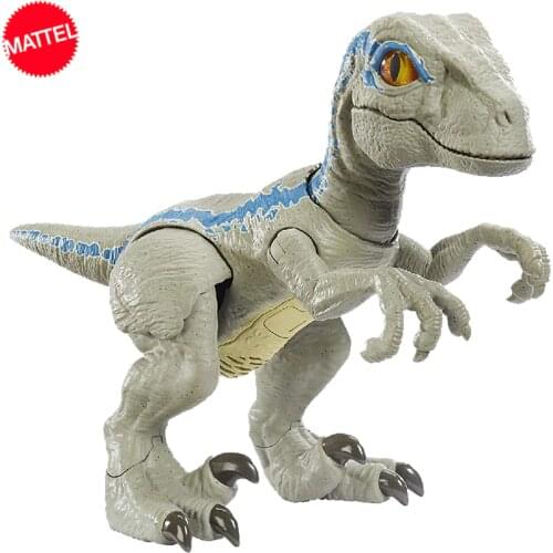 Original Jurassic World Dinosaur Model Blue Velociraptor Joints Move Toys for Boys Anime Action Figure Intelligent Sounds Effect