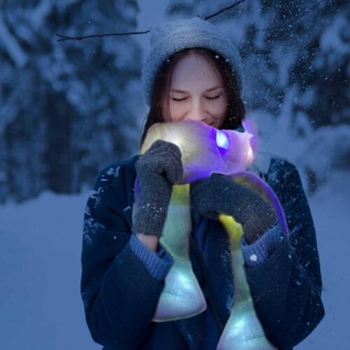 Holiday Gift Colorful Led Luminous Scarf Lightweight White Artificial Fur Scarf Warm Nightclub Christmas Clothing Accessories