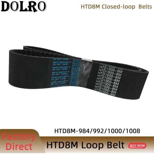 HTD 8M synchronous belt C=984/992/1000/1008width 15/20/25/30/40/50mm Teeth 123 124 125 126 HTD8M Timing Belt 984-8M 992-8M