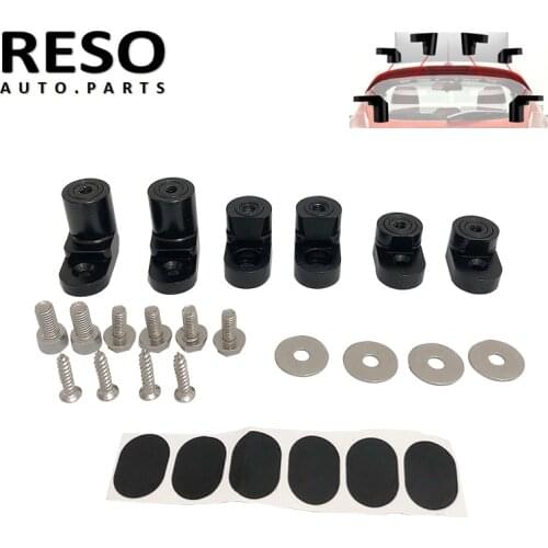 RESO--Anodized Aluminum Rear Wing Bolt-on Bracket Kit Wing Spoiler Hatch Riser Lift Extension For 14-on Ford Fiesta ST