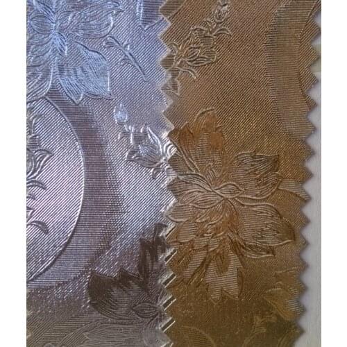 Synthetic gold and silver decorative packing flower embossed leather material