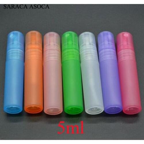 Mix Order 5ml Multicolor Ice Translucence Plastic Atomizer Bottle Travel Makeup Perfume Spray Refillable Bottle 100pcs/lot