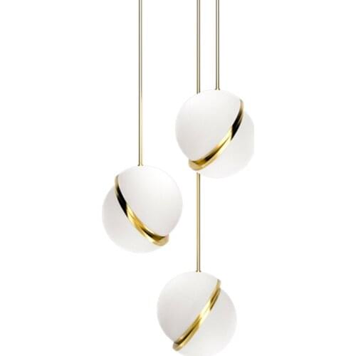 Modern Acrylic Round Balls Pendant Lights Globe Moon Suspension Hanging Lamp For Bedroom Living Room Home Lighting Fixtures