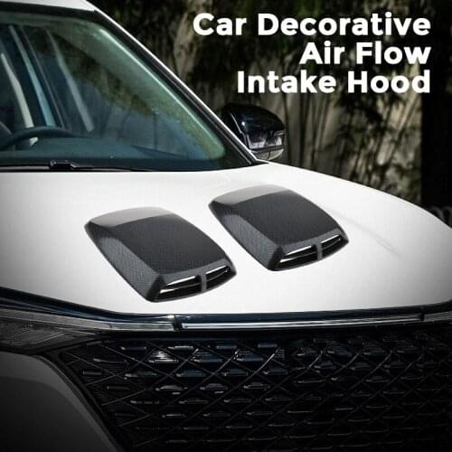 1 Pcs Universal Car Hood Decor Decorative Air Flow Intake Scoop Turbo Bonnet Vent Cover ABS Plastic 12.8*9.8*2 Inch Car Styling