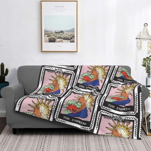Empress Tarot Card Blankets Fleece All Season Magic Astrology Multi-function Soft Throw Blankets for Bedding Office Bedspread