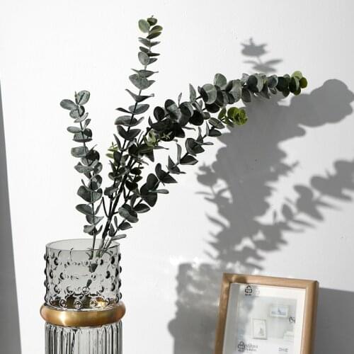 Artificial plant money leaf plastic green plant fake eucalyptus leaf DIY home wedding forest style decoration